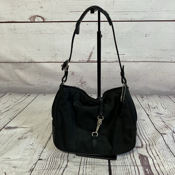 Coach Ergo Cloth Black Leather Small Shoulder Mini Bag C2K-7443 y2K - Picture 1 of 11